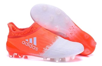2016 Football Shoes Soccer Shoes Men's X16+ Purechaos FG AG NO Shoelaces Soccer Sports Unique New Style Game Soccer Sports Victory Orange - intl