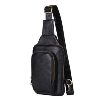 Tas Selempang Single Shoulder Strap Premium Leather - Black