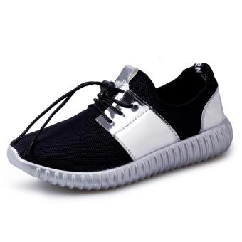New Arrival Couple's Breathable Mesh Sneakers Light Sport Shoes for Women ( Silver ) - intl