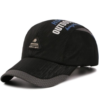 Ocean New Fashion Men Outdoors Caps Han edition Unisex Sun hat Ventilation Baseball cap Quick drying(Black) - intl