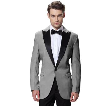 Gallery Fashion - jual jas pesta buat pria | peak lapel | silver kombinasi hitam - 90