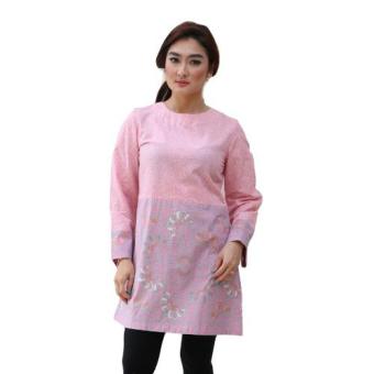 Oktovina-HouseOfBatik Blus Lengan Panjang Batik Katun - Femme Batik BLPKE-1A - Pink