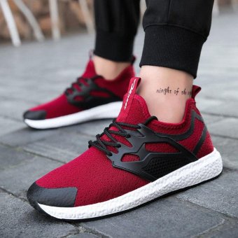 ZORO Brand Men's Comfort Running Shoes Lightweight Sneakers Mesh Breathable Sport Walking Shoes (Red) - intl