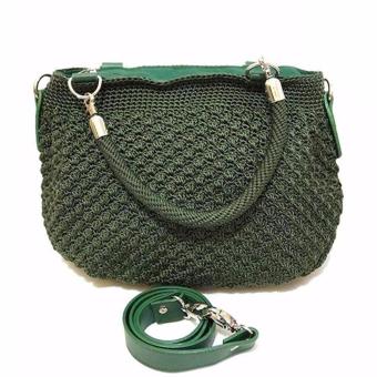 Djogja Klasik Craft Tas Rajut Hobo Long Ulir - Hijau Tua