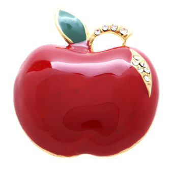 1901 Jewelry Merah Apple Brooch - Bros Wanita - Merah
