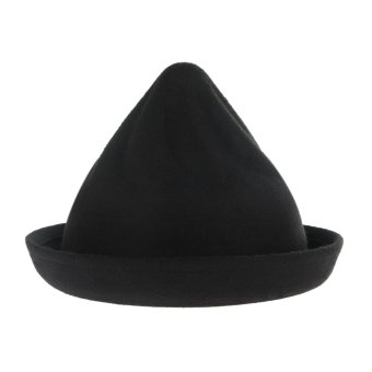 GEMVIE Autumn Winter British Style Baby Hat Narrow Brim Pointed Fedora Jazz Hat Kids Sunbonnet (Black) - intl