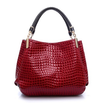 2017 Alligator Leather Women Handbag Fashion Famous Brands Shoulderbag (Red) intl