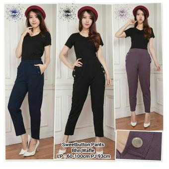 168 Collection Celana Buttonside Long Pant-Navy