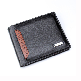 Men Wallet Brand Design PU Black Color - Intl