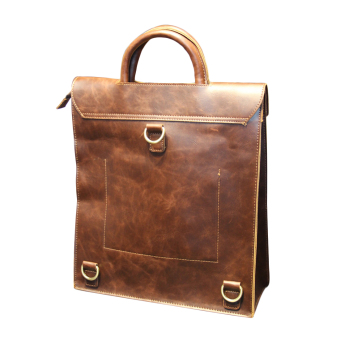 360DSC Business Casual Crazy Horse Leather Envelope Style Backpack Handbag Tote Bag Mens Bag (Coffee)- INTL