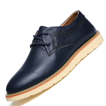 Seanut Men's Formal Shoes Casual Leather Shoes (Blue)