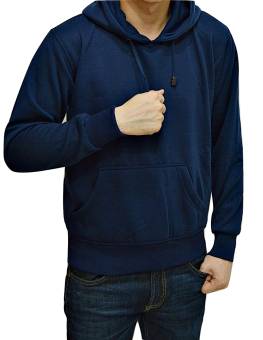 Sweater Hoodie Plain - Biru