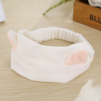 4ever 1pcs Cute Cat Ears Soft Headband Headwear for Washing Face or Dressing Up (White) - Intl