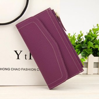 Victory Woman Han edition Wallet Long Zipper multi-function Mobile wallet(Purple ) - intl