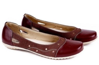 Garucci GWJ 6036 Sepatu Flat Shoes Wanita - Suede+Sintetis - Cantik (Coklat)