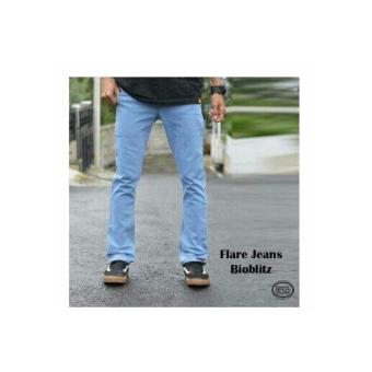 Celana Jeans Pria Cutbray Biru Muda-Bioblitz-Flare Jeans-Melar