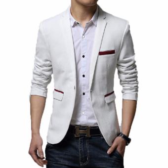 blazer pria slimfit korean style putih