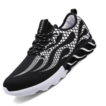 Seanut Men's Casual Sports Shoes Lace-Up Shoes (Black)