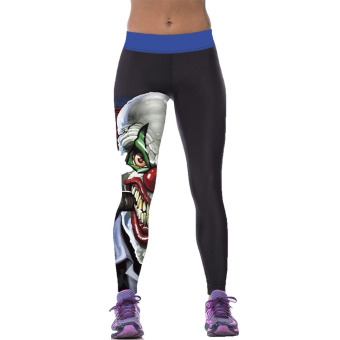 Jiayiqi Pencil Pants 3D Hero Clown Printed Fitness Gym Yoga Leggings - intl