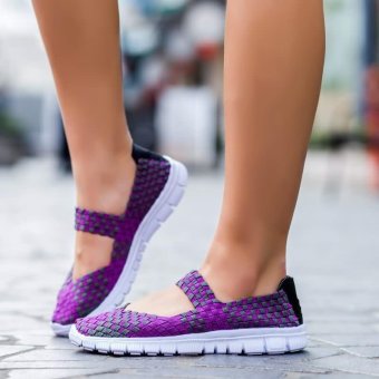 2017 Fashion Summer Women's Sandals Casual Sport Mesh Breathable Shoes Women Ladies Wedges Sandals,Purple - intl