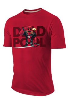 Cosplay Men's X-Men Deadpool Comic Flag T-shirt (Grey)
