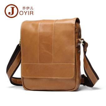 Guangzhou Leather Crossbody Bag and Leisure Male Tide of Baotou Oil Wax Layer of Leather Bag (Brown) - intl
