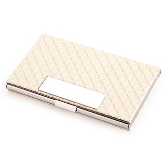 RZ Business Name Card Holder Luxury PU Leather & Stainless Steel Multi Card Case,Business Name Card Holder Wallet Credit card ID Case / Holder For Men & Women(White) - intl