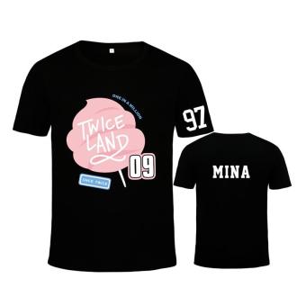 ALIPOP Kpop Korean TWICE Land Twiceland Seoul Album Concert ONE TWICE IN A MILLION MINA Cotton Tshirt K-POP T Shirts T-shirt PT372(MINA Black) - intl