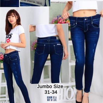 master jeans celana wanita big size -biru