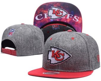 Sports Football Women's Hats Kansas City Chief Snapback Caps NFL Fashion Men's Girls Bone Cool Sunscreen Simple Exquisite Grey - intl