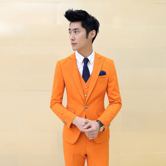 Jaket Pria - Setelan Jas Pria Color Trendy Style - Orange