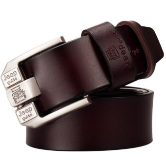 New Style Man's Jeans Genuine Leather Belt MBT1609-2 coffee