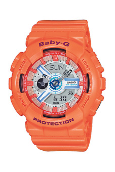 Casio Baby-G Women's ORANGE Resin Strap Watch BA-110SN-4A