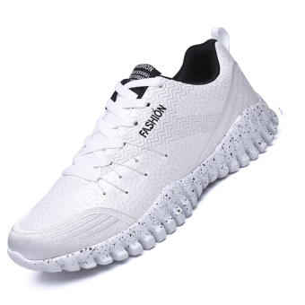 Seanut Men's Breathable Casual Sports Shoes (White)