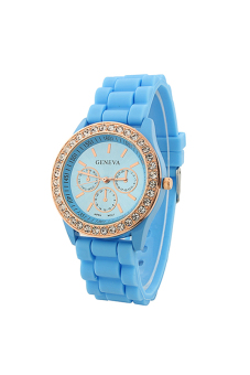 Blue Lans Groovy Women's Blue Silicone Strap Watch - intl