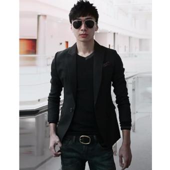 blazer pria black korean style casual