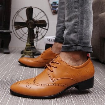 ZORO 2017 Men Brogue Shoes Fashion Cow Leather Shoes for Men Classical Oxfords for Men Flats Dress Shoes (Brown) - intl