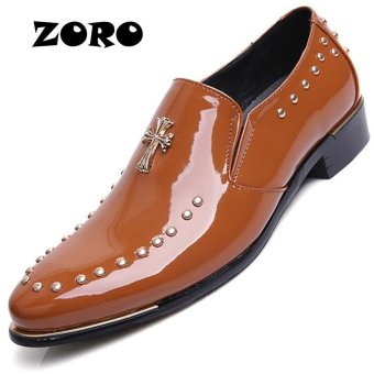 ZORO 2017 Luxury Brand New Men Dress Slip-on Oxford Shoes (Brown) - intl