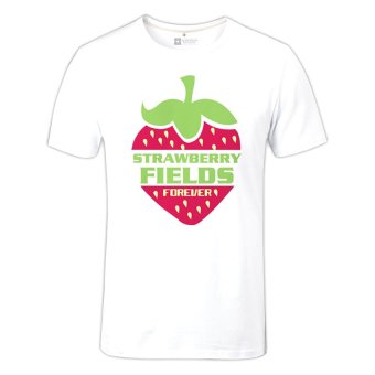 Cosplay Men's The Beatles Strawberry Fields Forever T-Shirt (White)