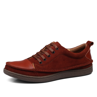 ZHAIZUBULUO Men's Casual Leather Flats Shoes BXT-8912 Red - intl