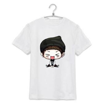 ALIPOP KPOP IKON KIN DONG HYUK Cartoon Album Shirts K-POP Casual Cotton Clothes Tshirt T Shirt Short Sleeve Tops T-shirt DX094 (White) - intl