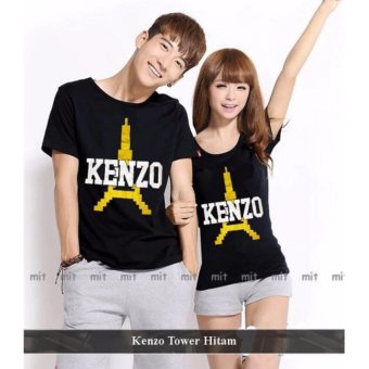 Distributor Baju Couple - Kaos Couple Online - Kaos Couple Kenzo Tower Hitam