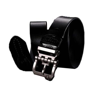 2017 Designer High Quality Luxury Brand Genuine Leather Buckle Pin Belts For Men Business Casual Men Belts 115CM(Black) - intl