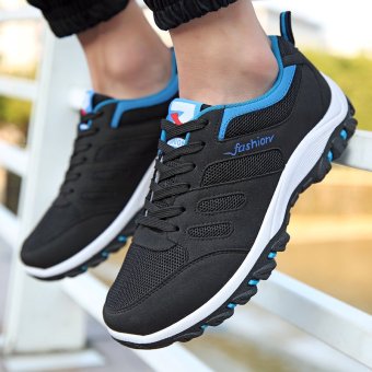 Summer Travel Shoes Men's Athletic Shoes Running Shoes Breathable Mesh Shoes Casual Shoes Men Slip Surface(Black) - intl