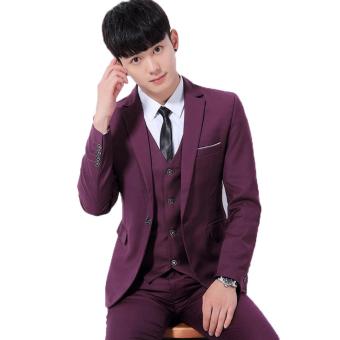 Gallery Fashion - Satu stell jas casual pria single button / kancing satu ( ungu / purple ) - 40