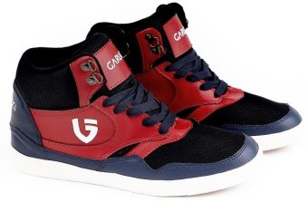 Garucci TMI 1099 Sepatu Sneaker Pria - Sintetis+Mesh - Keren Dan Stylish (Hitam Merah)