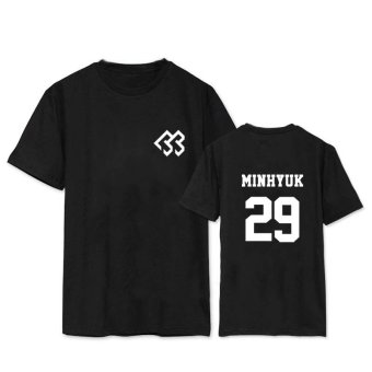 BTOB Melody Born To Beat Album MINHYUK Shirts K-POP Casual Cotton Tshirt T Shirt Short Sleeve Tops T-shirt DX240 (Black) - intl