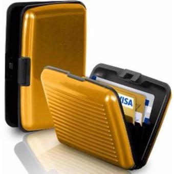 Sonia ( Buy 1 Get 2 ) Card Holder Dompet Tempat Kartu Aluma Card Guard ( Gold )