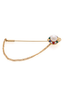 1901 Jewelry Flower Pin Brooch 1247 - Bros Wanita - Gold