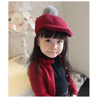 Baby Talk - Cool Cap Winter Baby Girl Hat Topi Fashion Korea Anak Red Polos - Topi Keren Untuk Bayi Balita & Anak